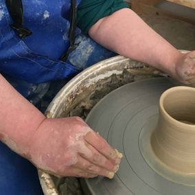 Pottery being worked on
