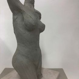 A statue that is being worked on